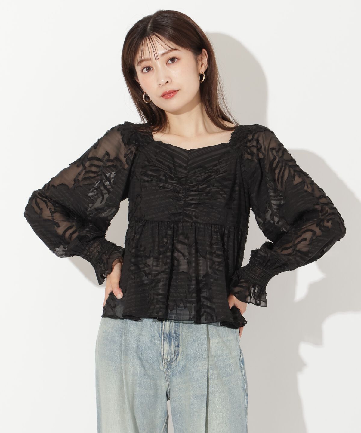 アンドクチュール「オパールシアーブラウス」|シャツ・ブラウス|