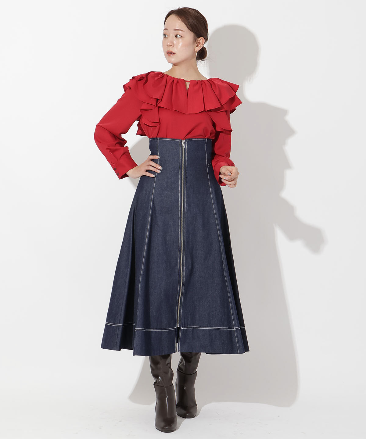 アンドクチュール「フリルケープブラウス」|シャツ・ブラウス|