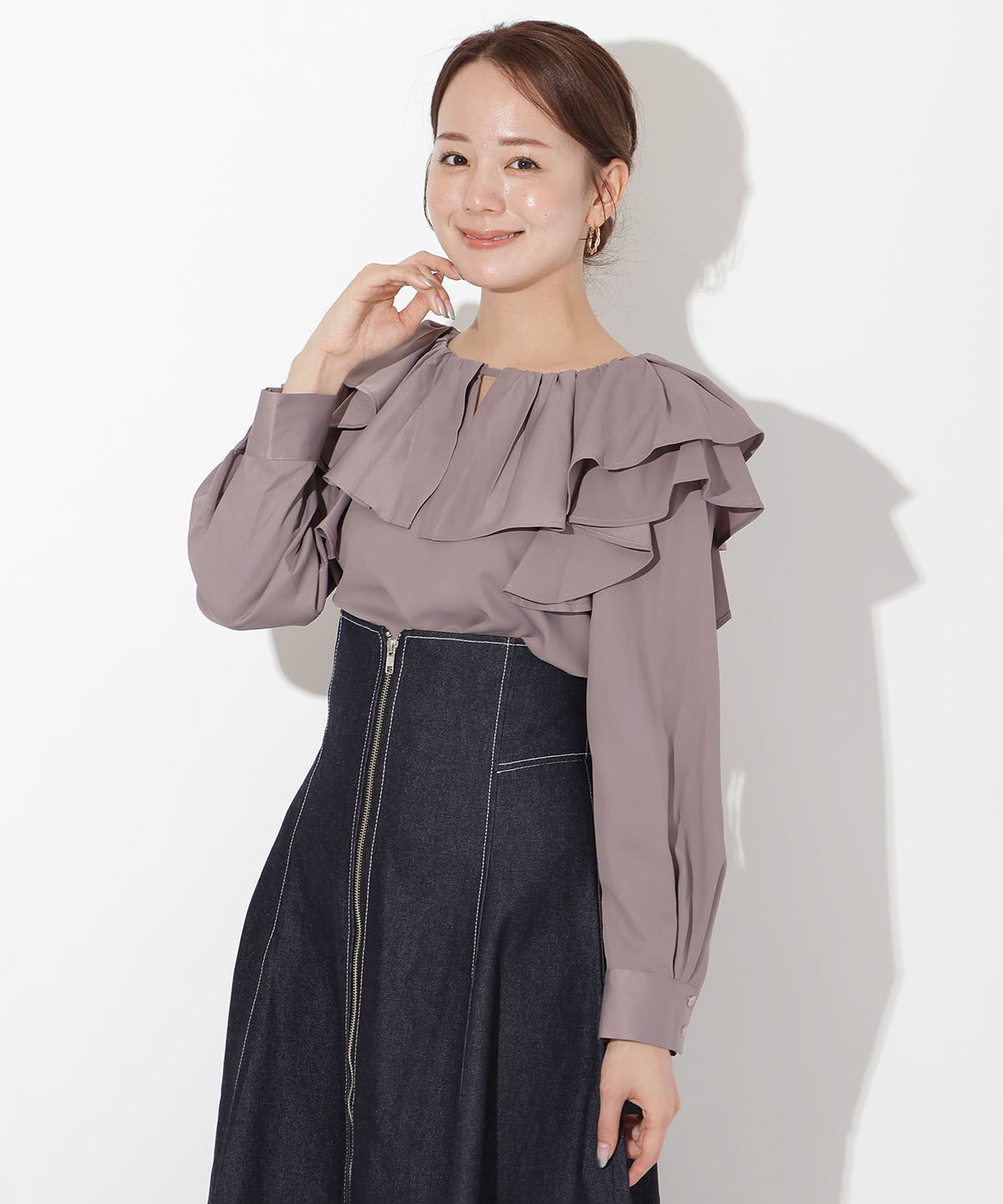 アンドクチュール「フリルケープブラウス」|シャツ・ブラウス|