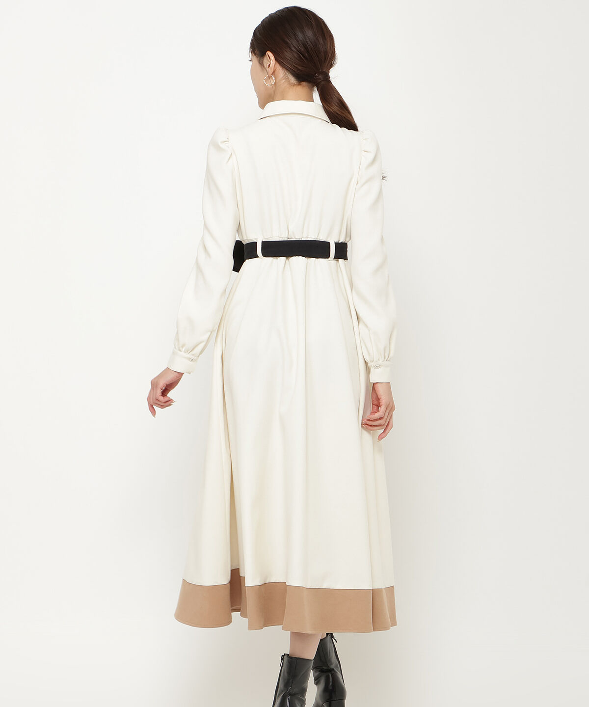 アンドクチュール「配色シャツワンピース」|ワンピース|