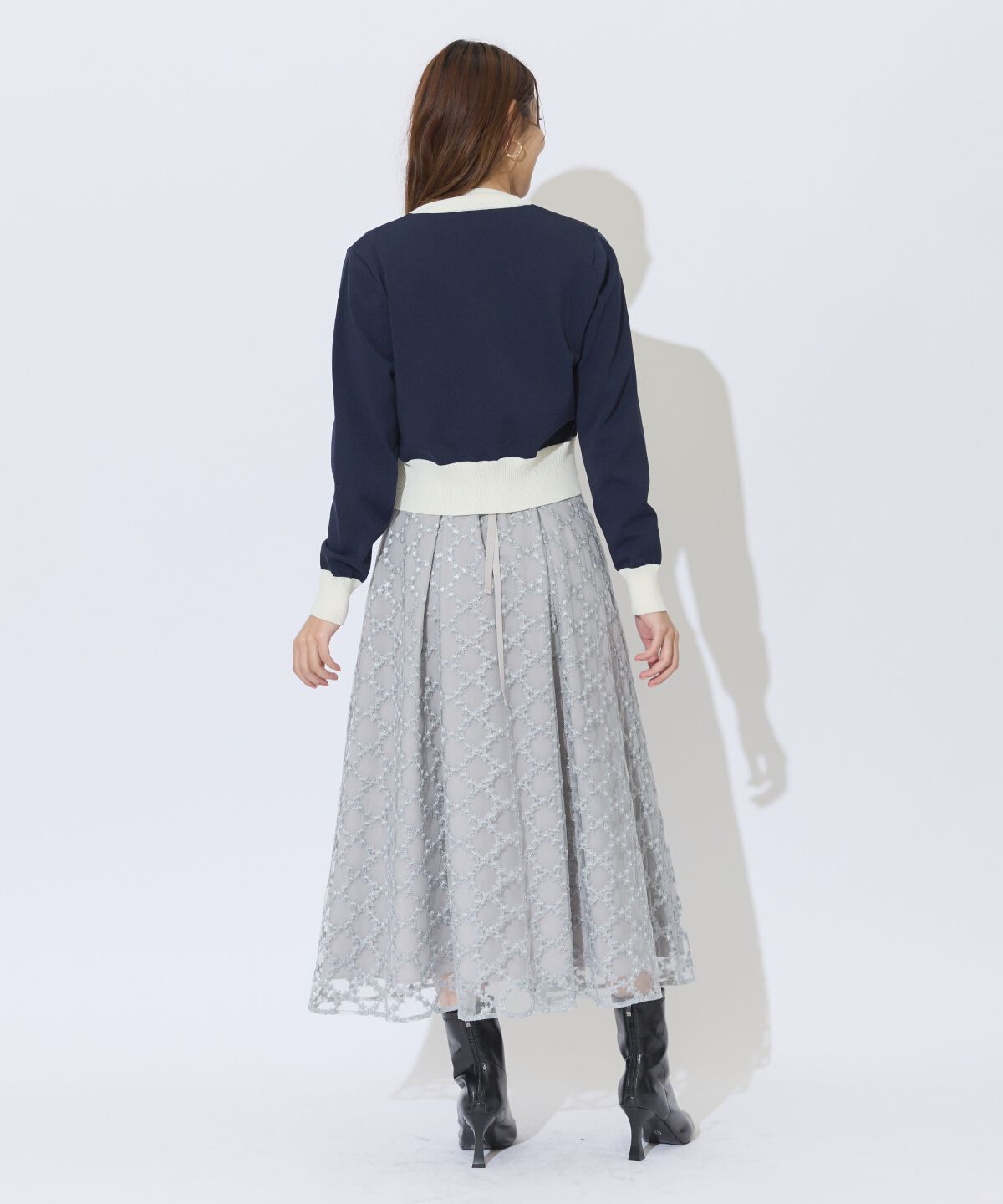 アンドクチュール「ダイヤチュールタックフレアスカート」|フレア|
