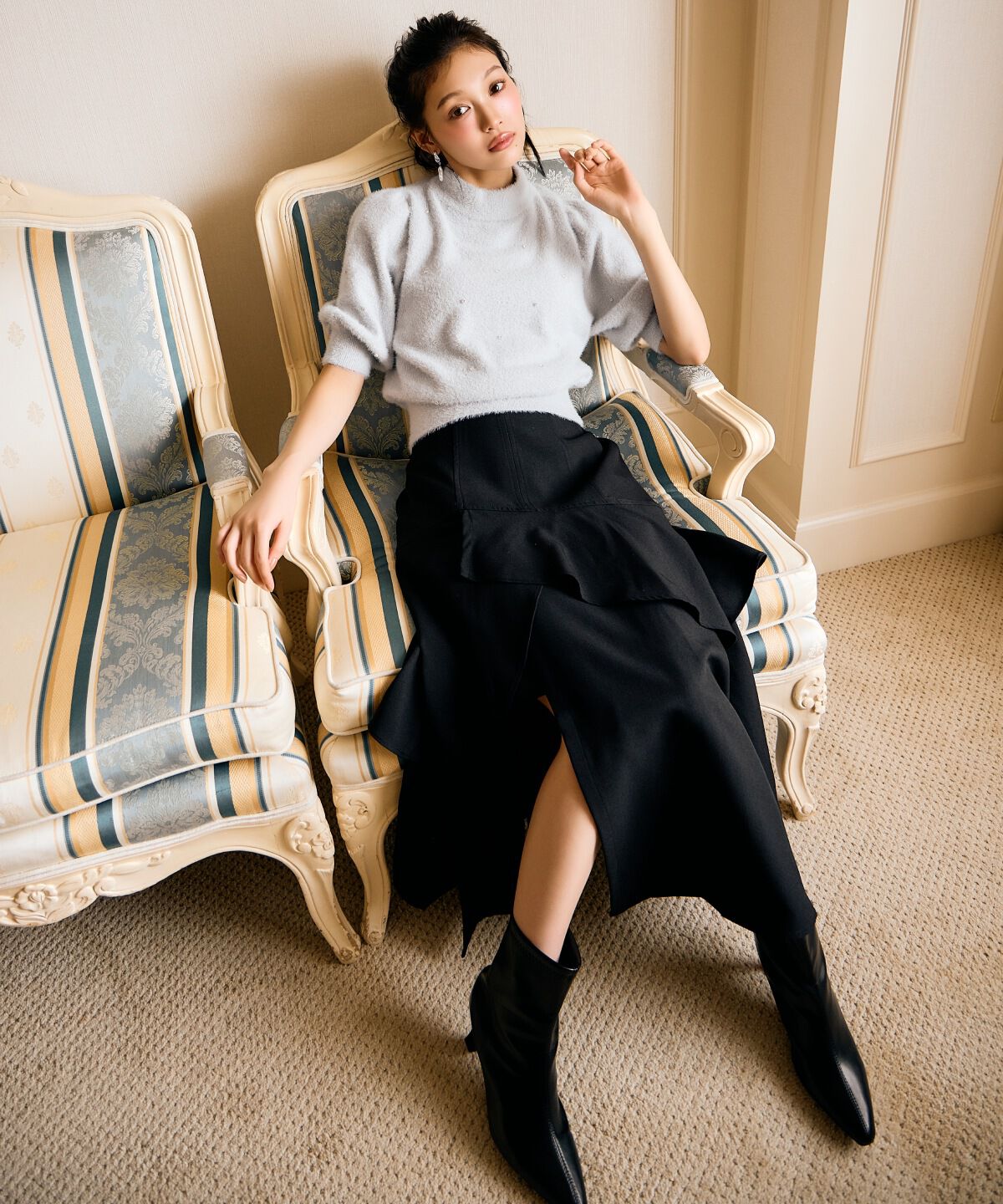 アンドクチュール「インナーミニティアードスカート」|フレア|