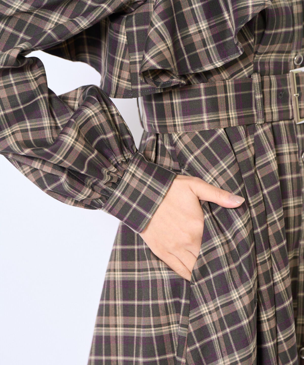 アンドクチュール「フリルケープシャツワンピース」|ワンピース|