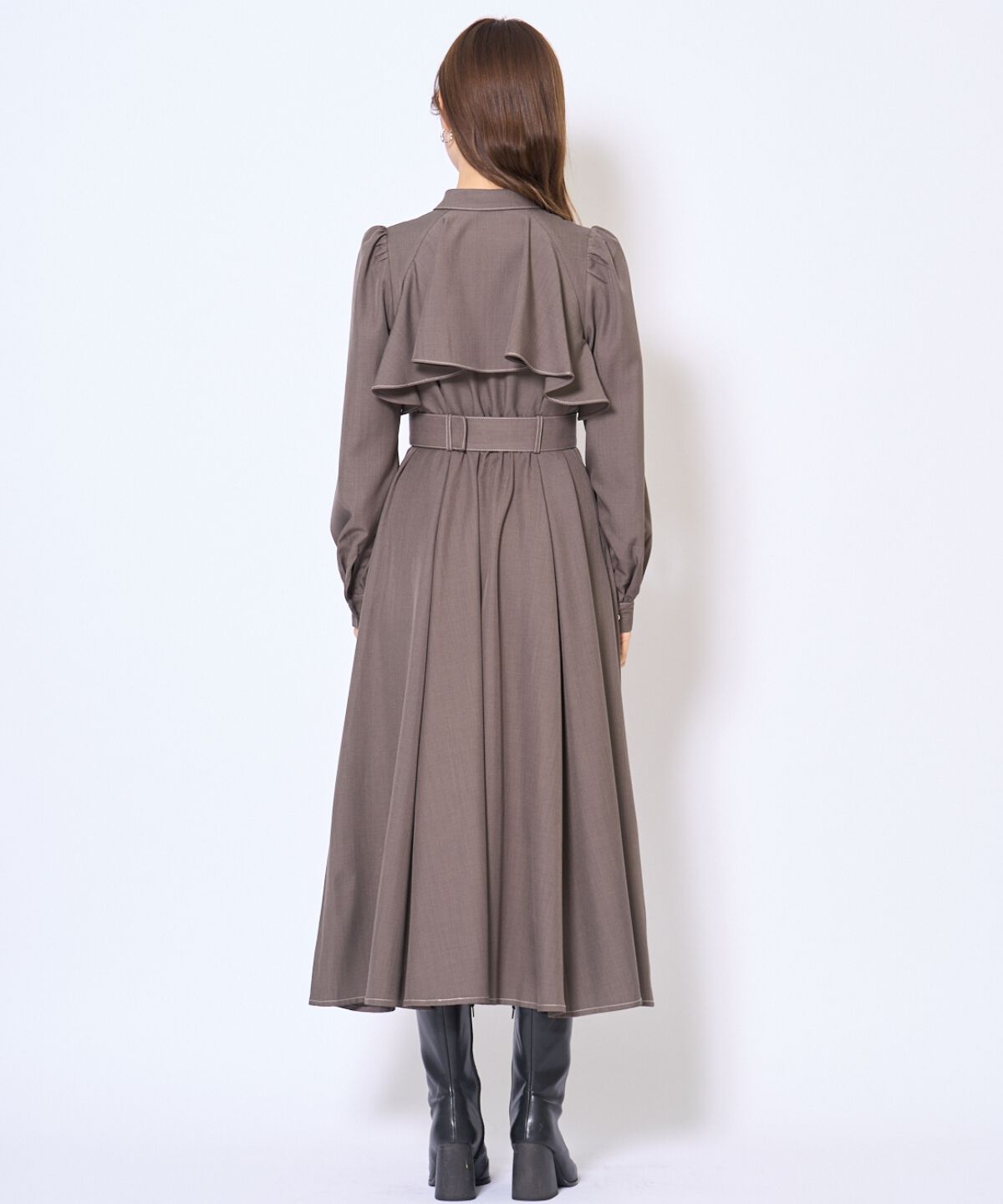 アンドクチュール「フリルケープシャツワンピース」|ワンピース|