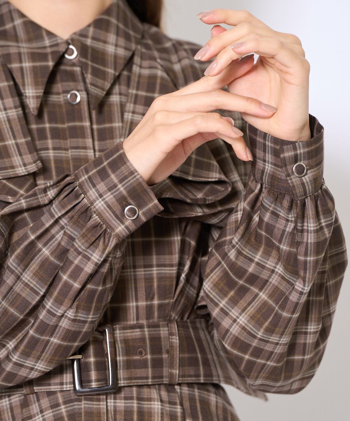 アンドクチュール「フリルケープシャツワンピース」|ワンピース|