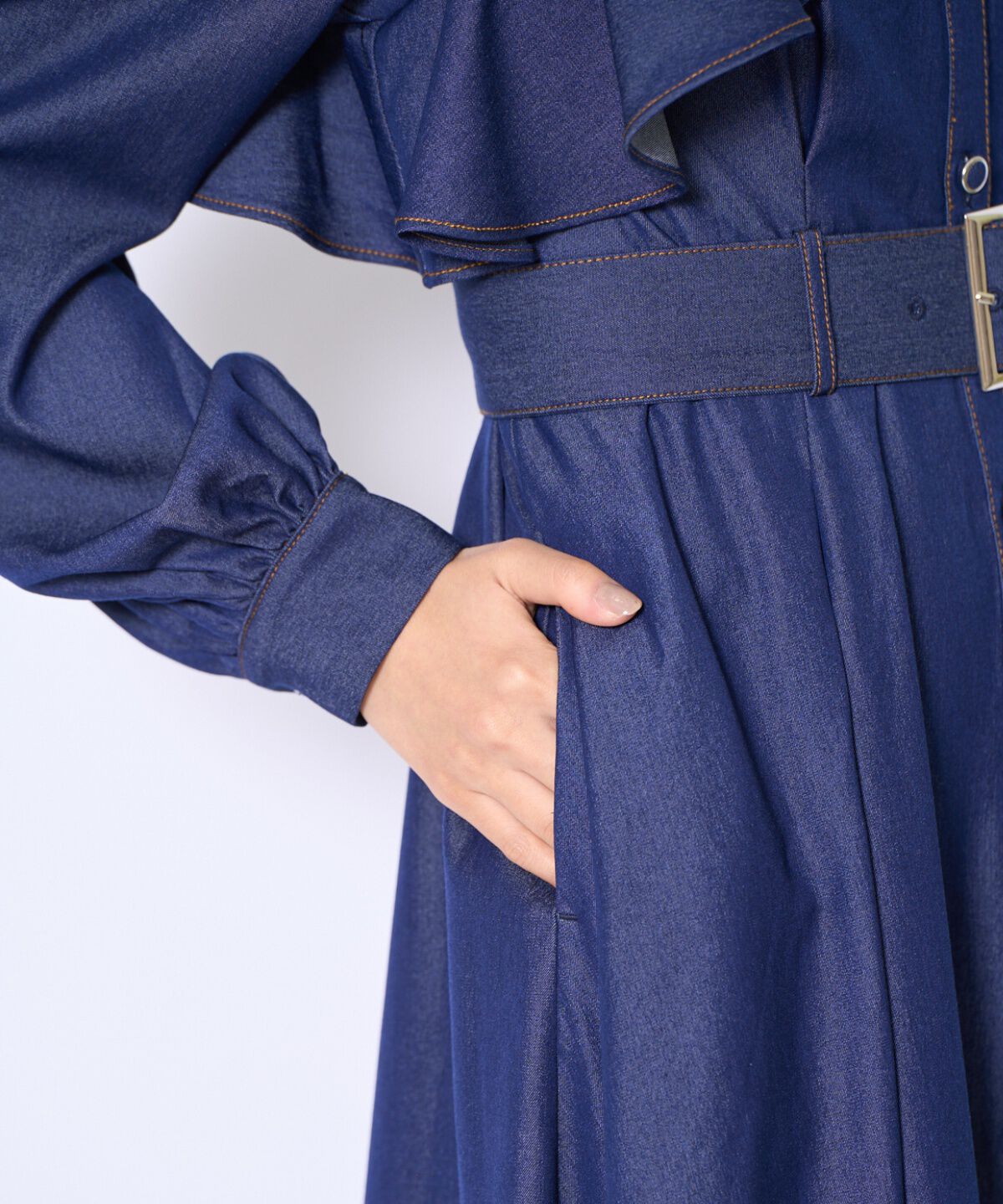 アンドクチュール「フリルケープシャツワンピース」|ワンピース|