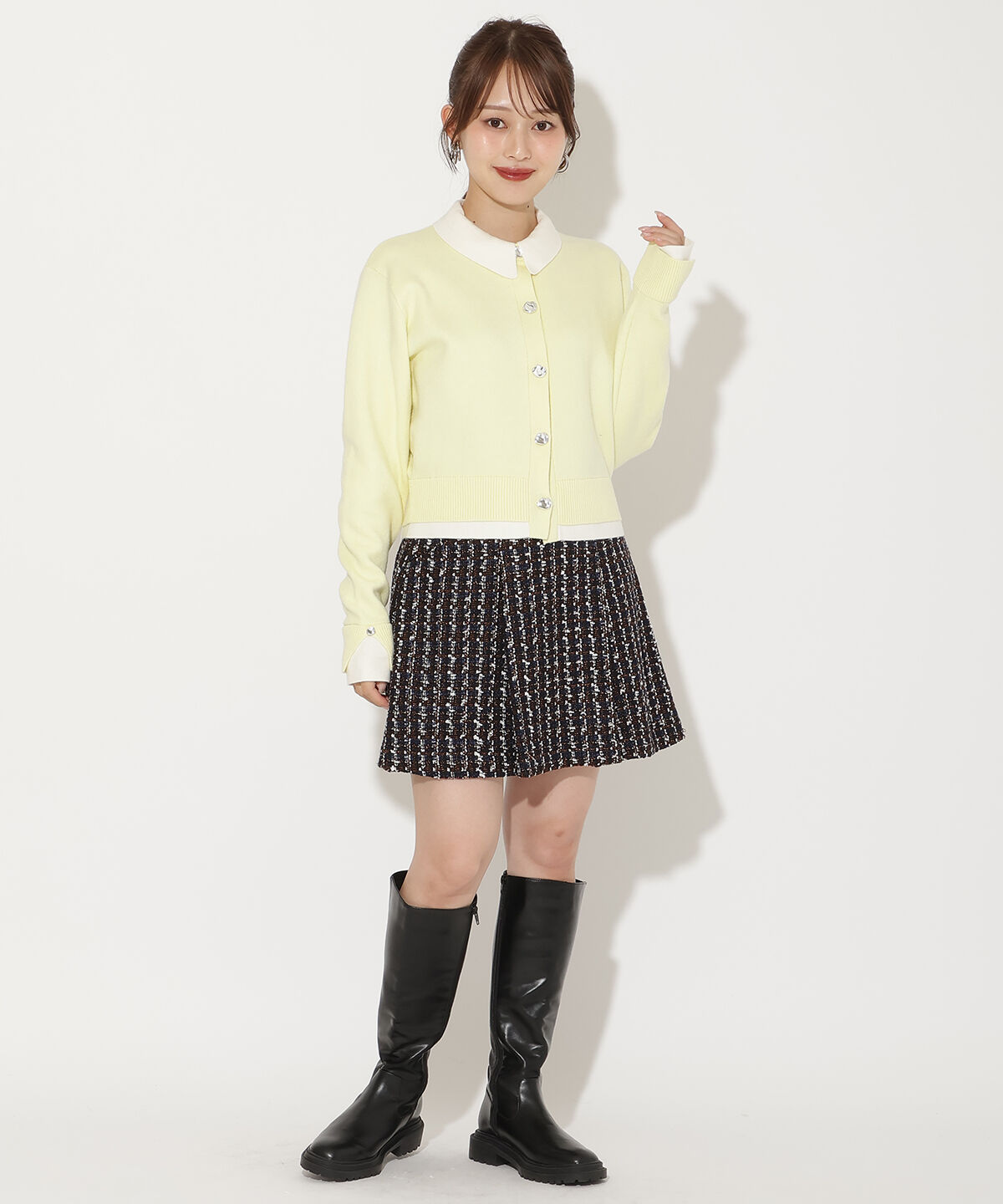 アンドクチュール「レイヤードライクニットカーデ」|カーディガン|