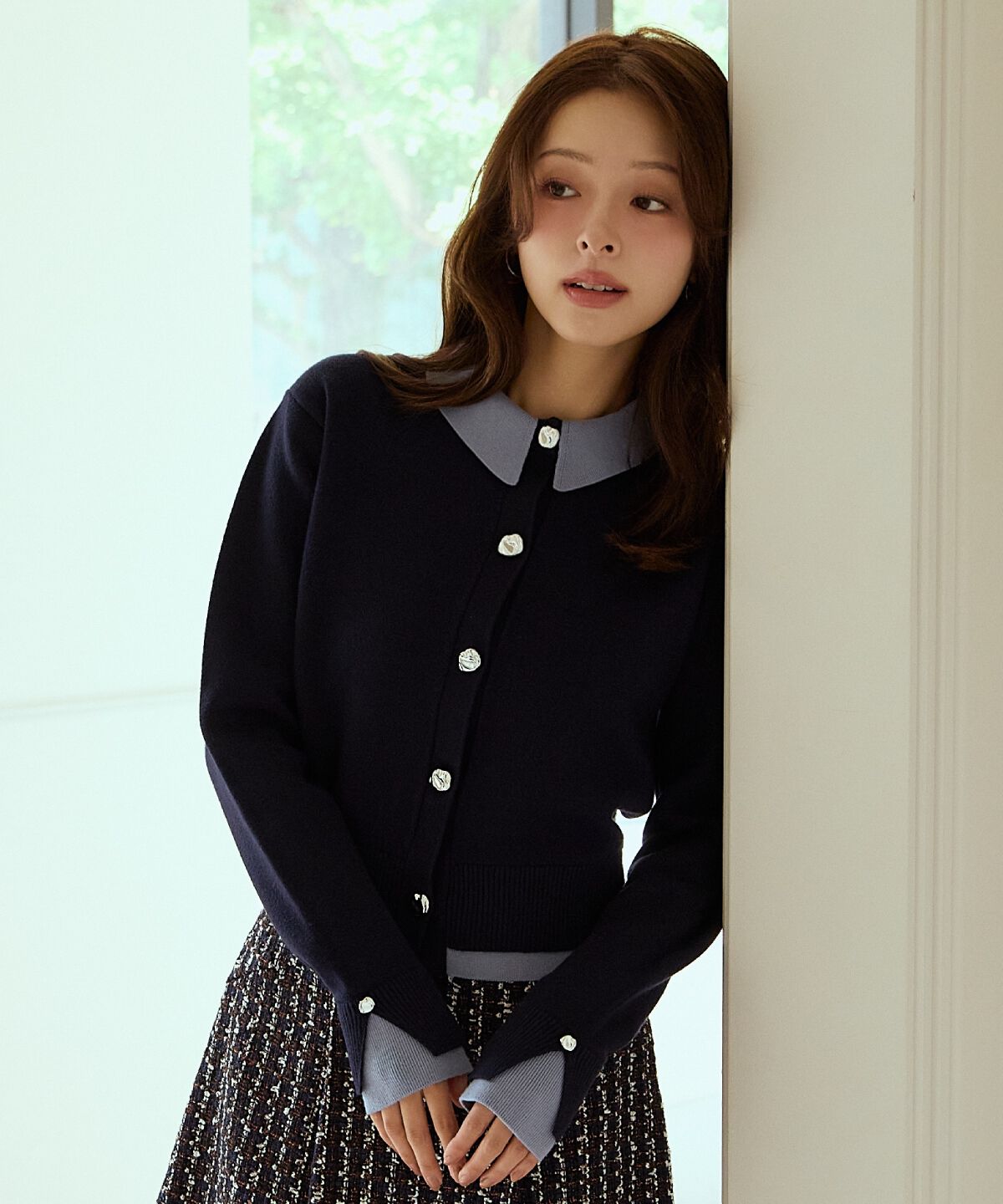 アンドクチュール「レイヤードライクニットカーデ」|カーディガン|