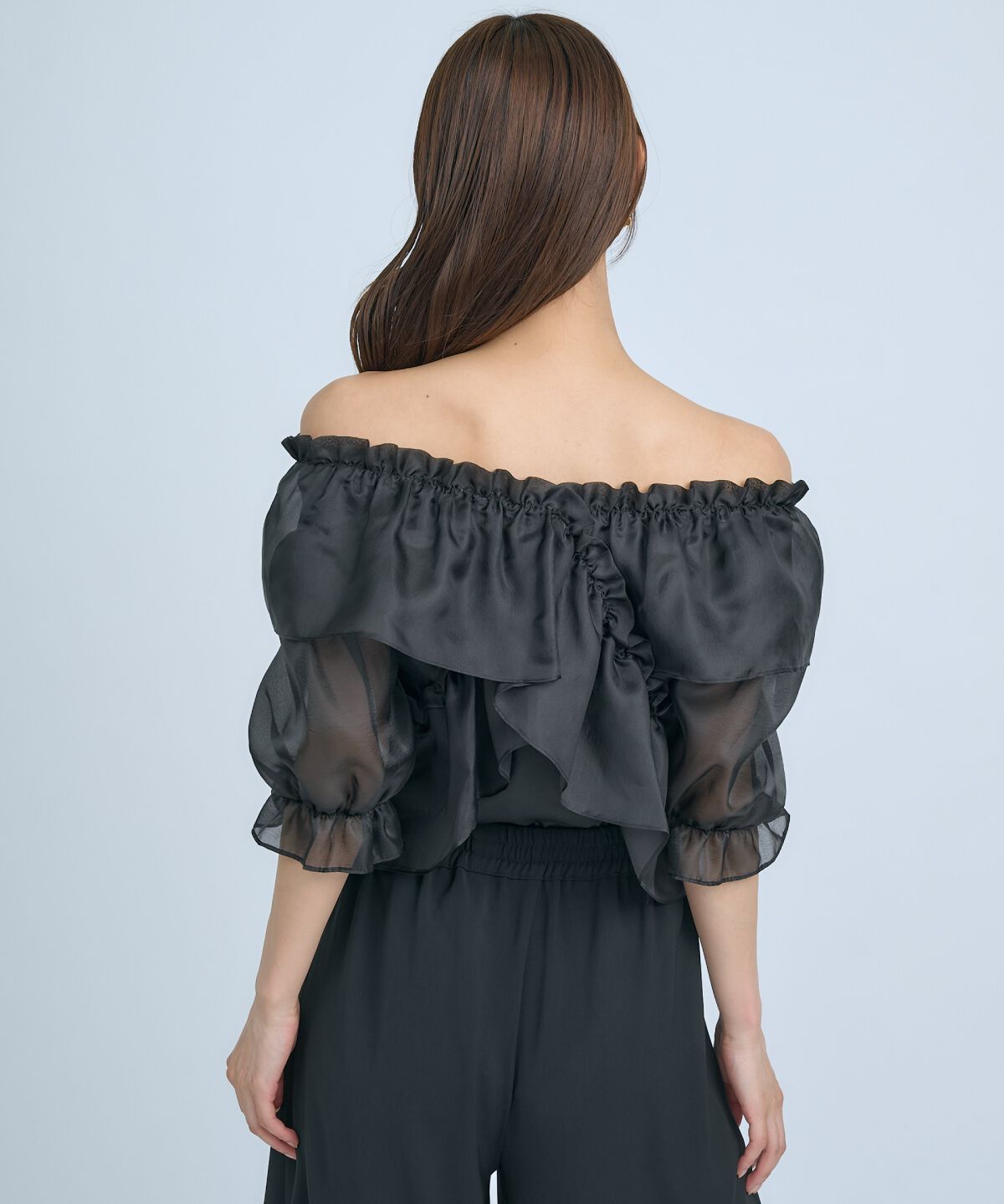 アンドクチュール「フリルクロスシアーブラウス」|シャツ・ブラウス|