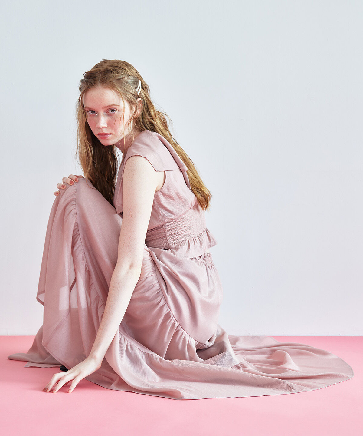 REDYAZEL「シャイニー楊柳フリルブラウス」|シャツ・ブラウス|