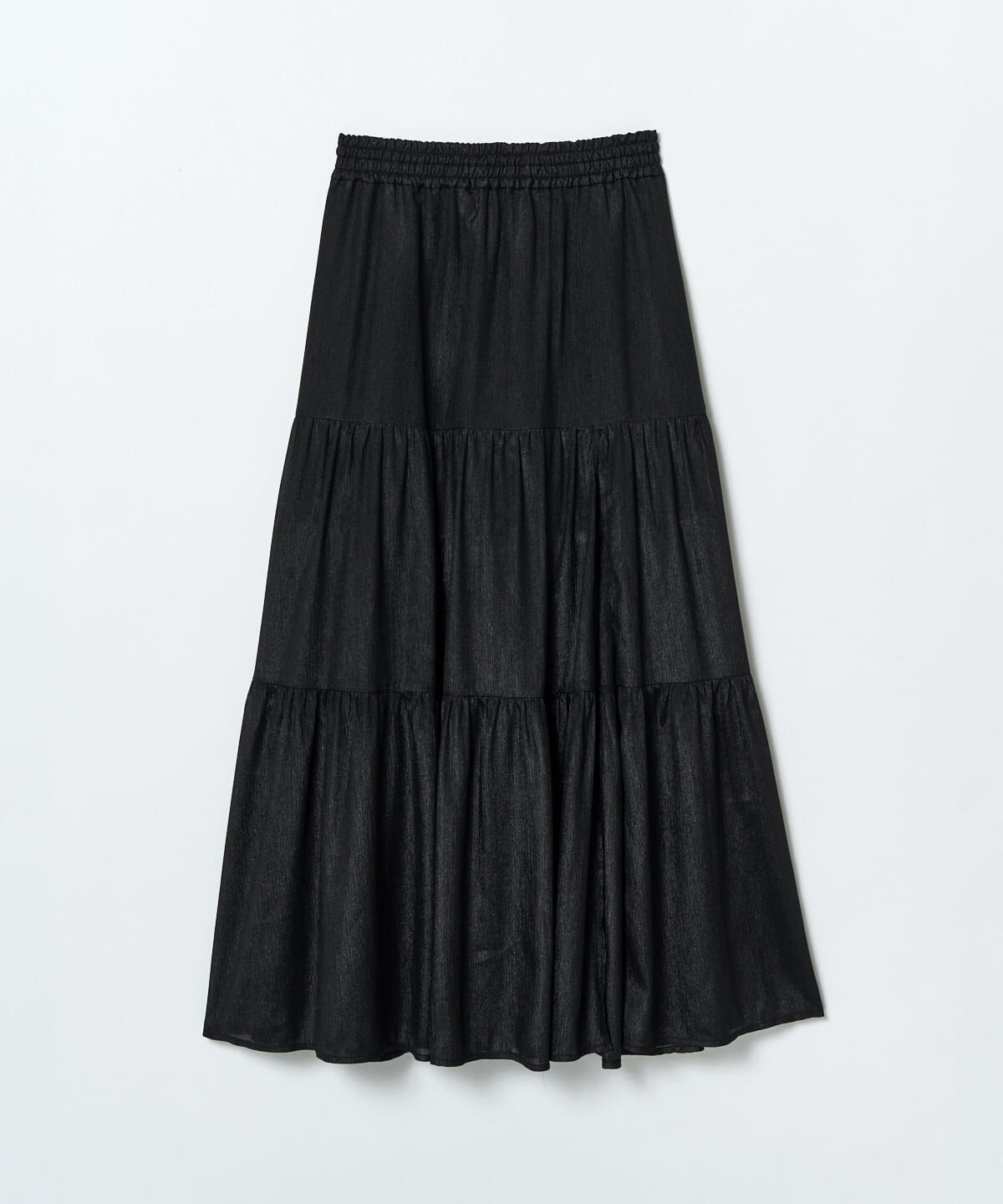 REDYAZEL「シャイニー楊柳ティアードスカート」|フレア|