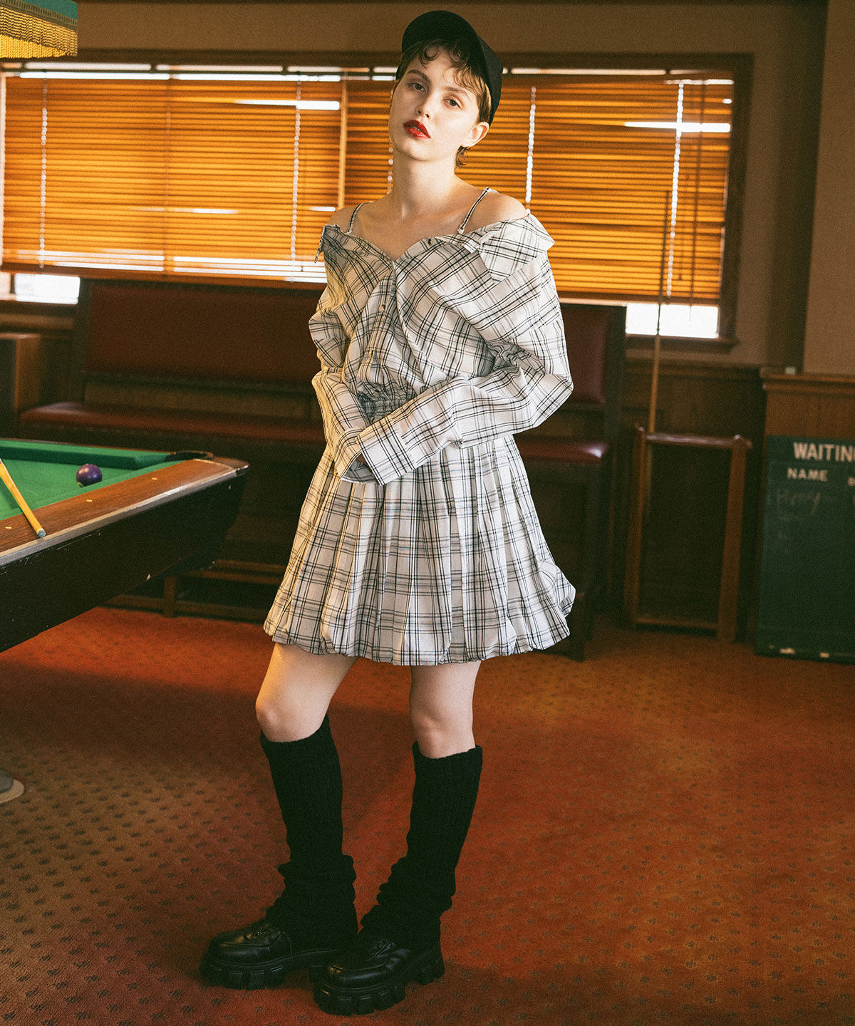 REDYAZEL「マルチWAYチェックブラウス&times;バルーンスカートセットアップ」|ワンピース|