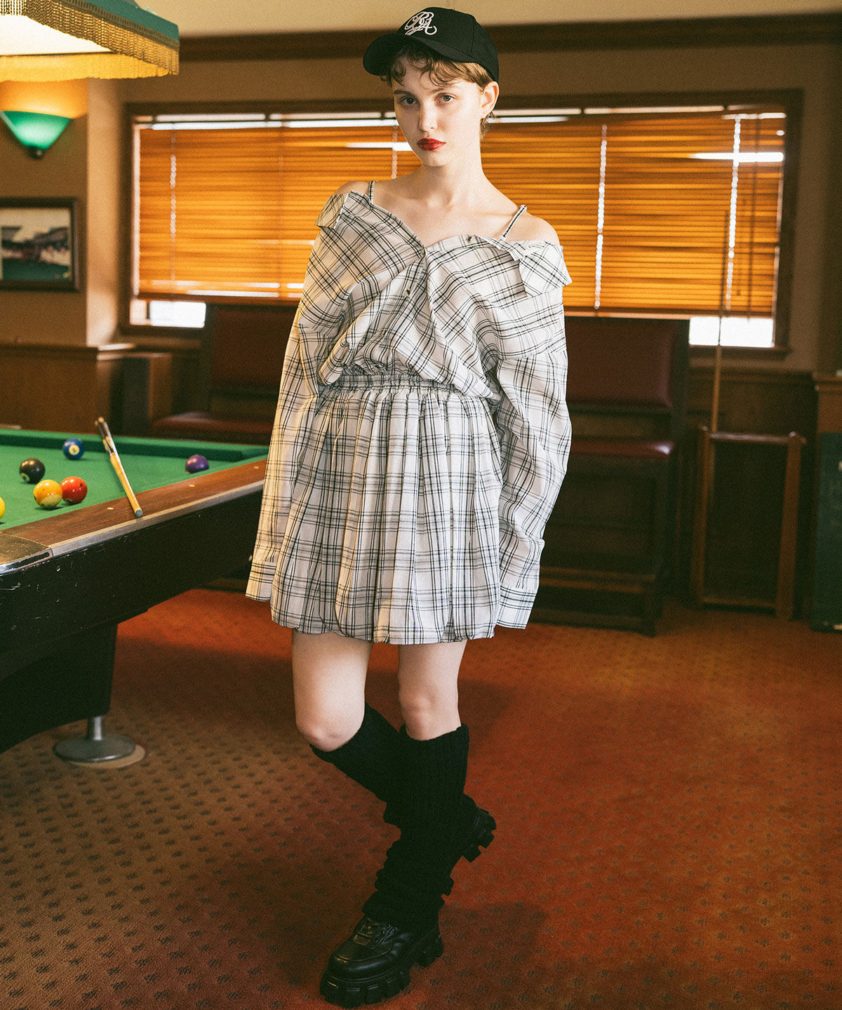 REDYAZEL「マルチWAYチェックブラウス&times;バルーンスカートセットアップ」|ワンピース|