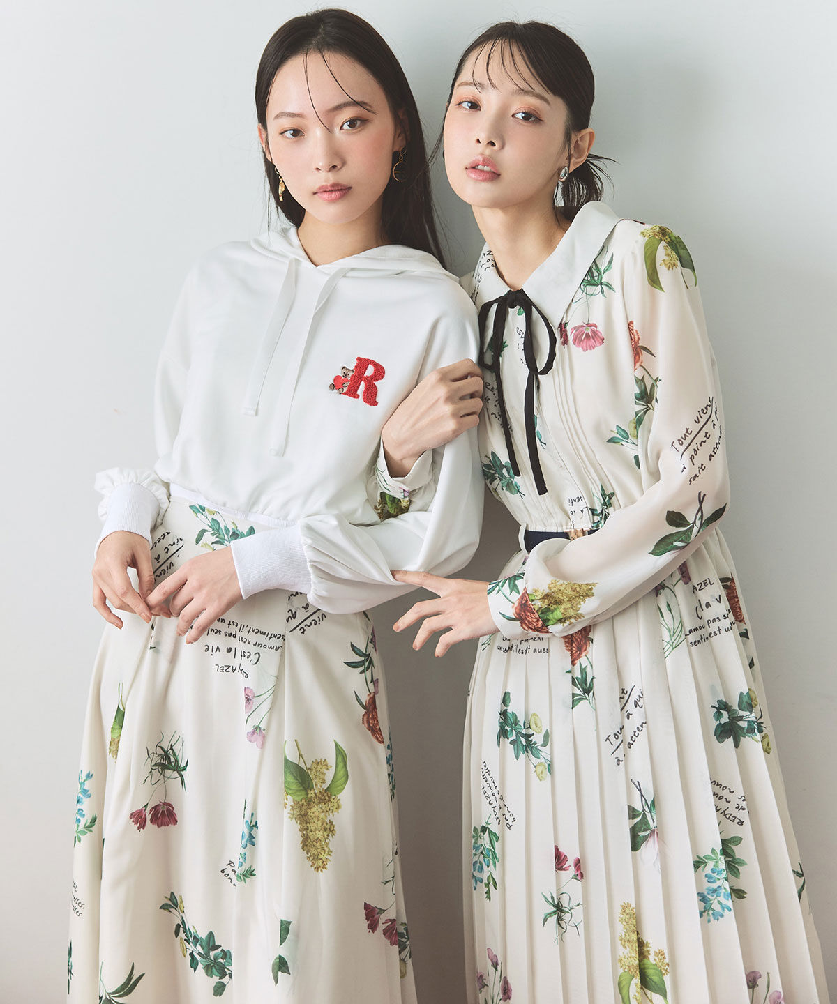 REDYAZEL「シアーフラワータックフレアロングスカート」|フレア|