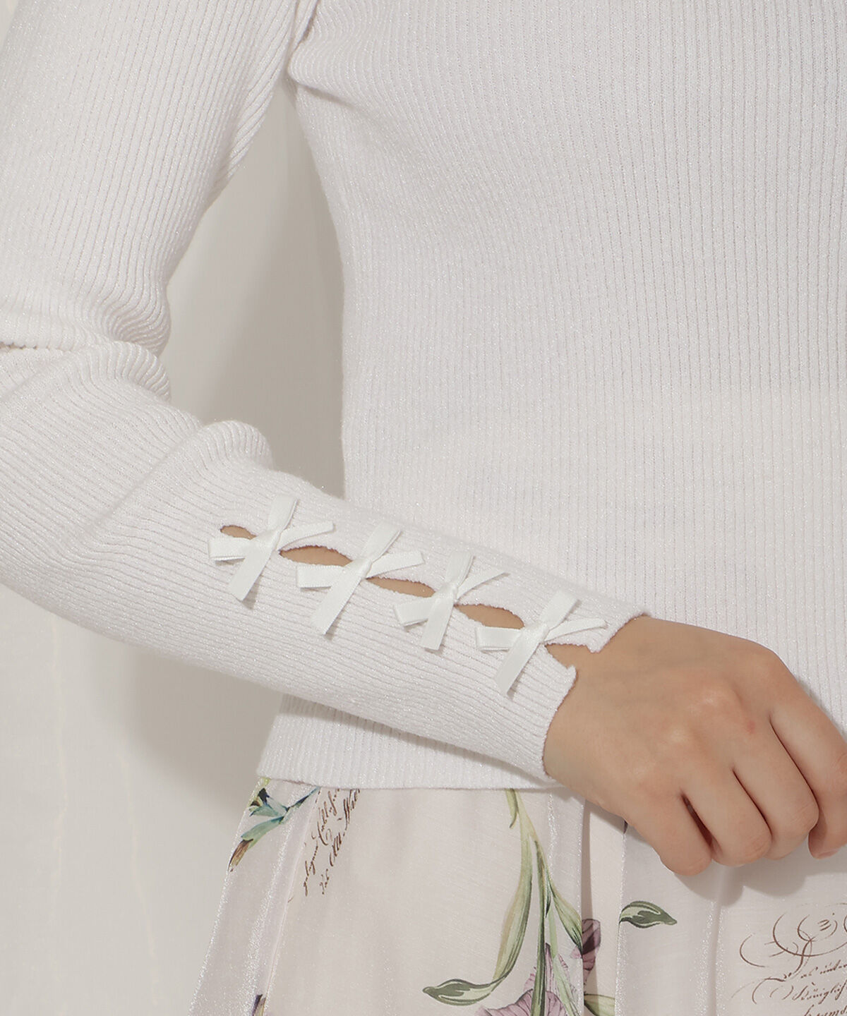 WILLSELECTION「袖リボンボトルネックニット」|ニット・セーター|