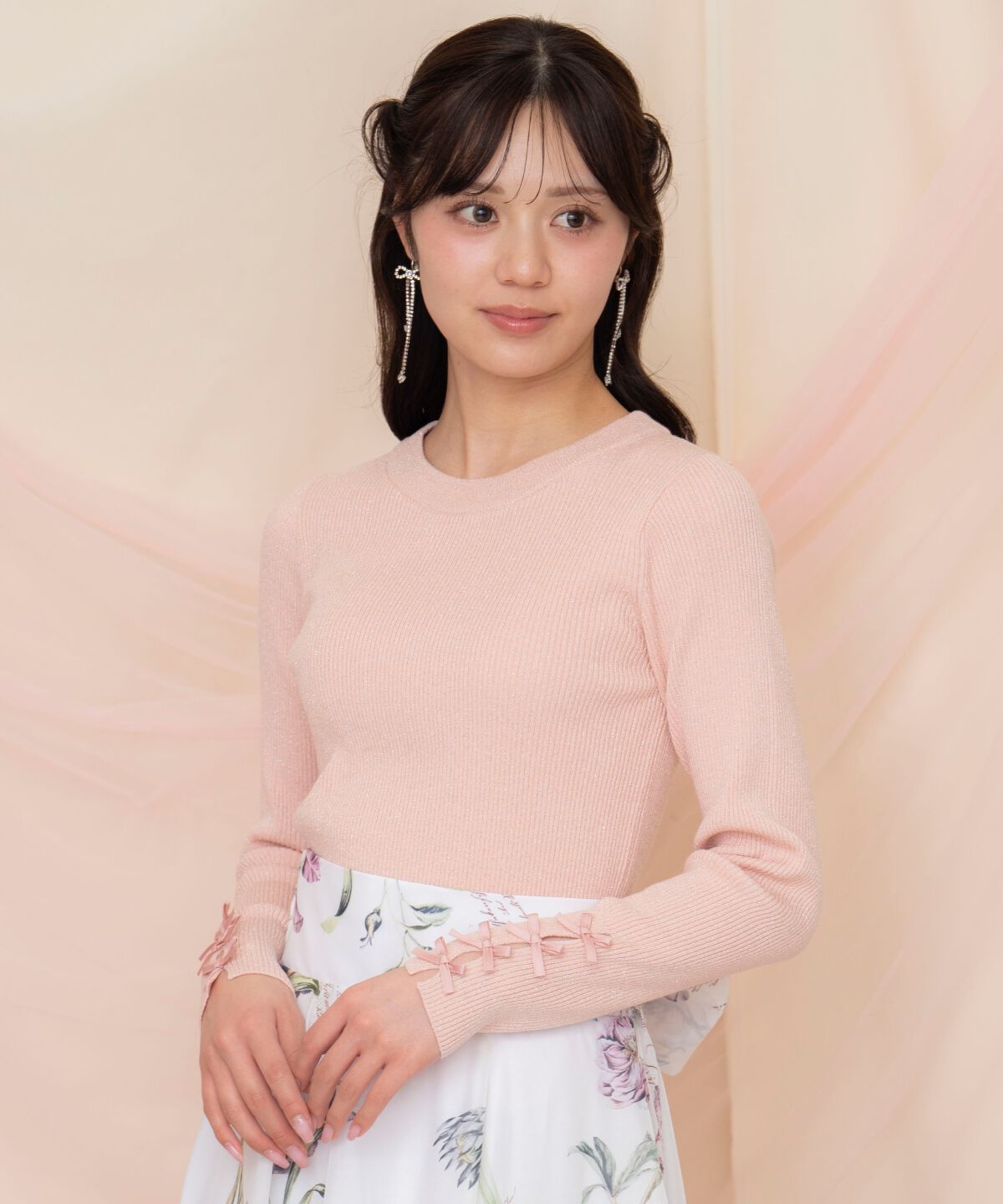 WILLSELECTION「袖リボンボトルネックニット」|ニット・セーター|