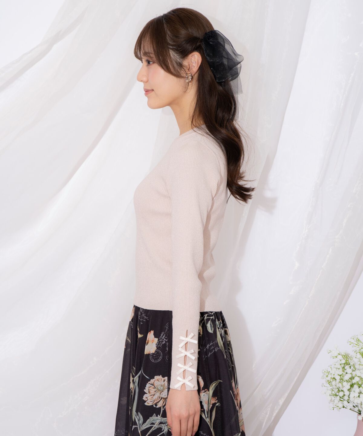 WILLSELECTION「袖リボンボトルネックニット」|ニット・セーター|