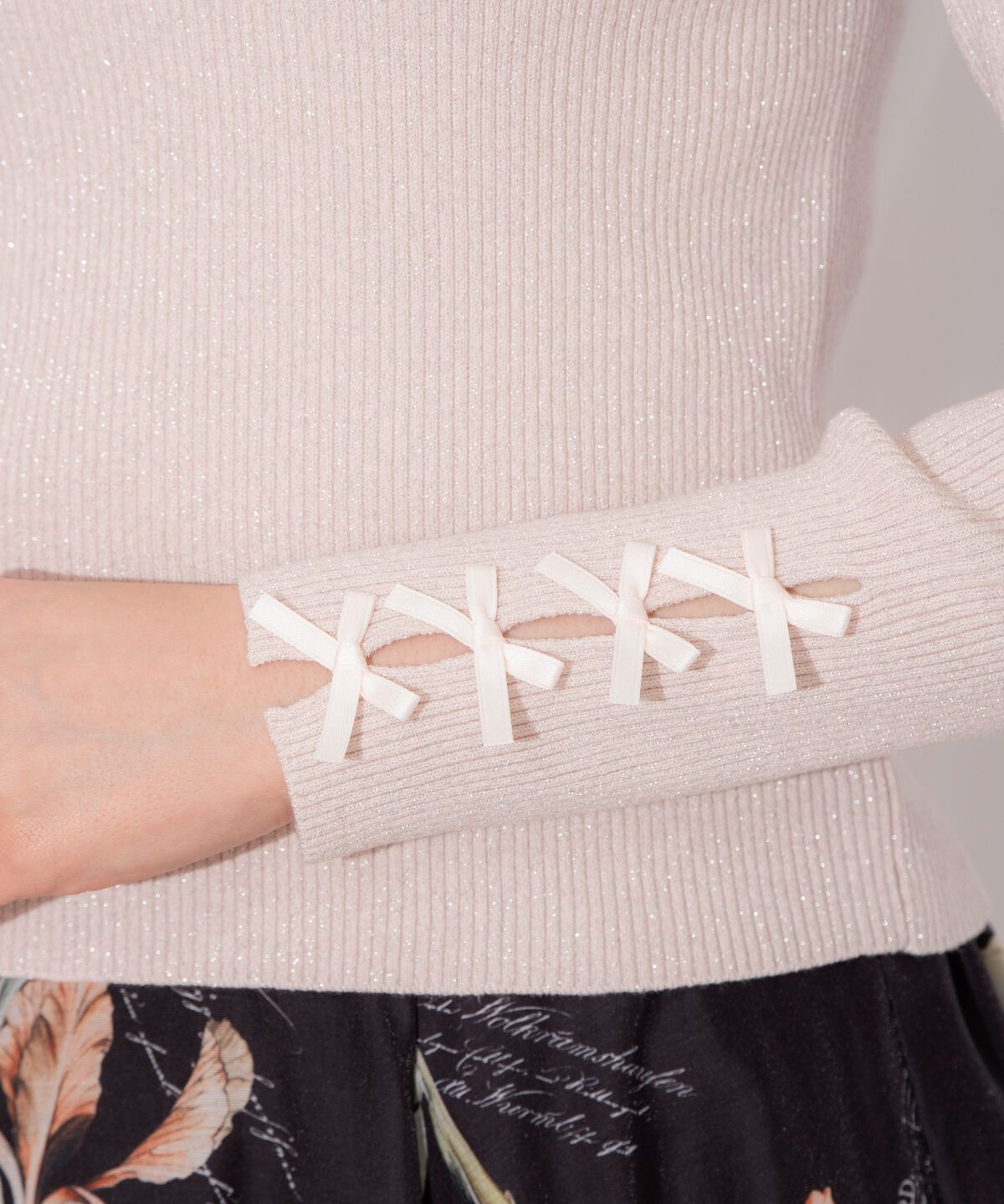 WILLSELECTION「袖リボンボトルネックニット」|ニット・セーター|