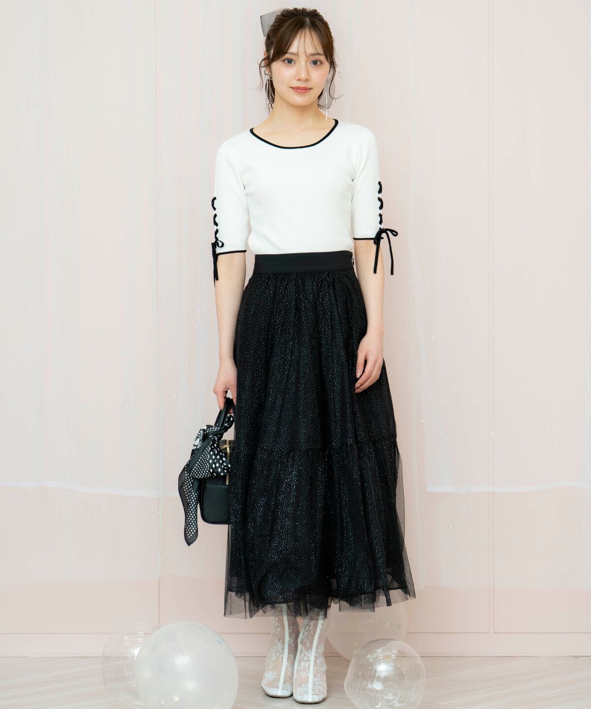 WILLSELECTION「ラメチュールティアードスカート」|フレア|