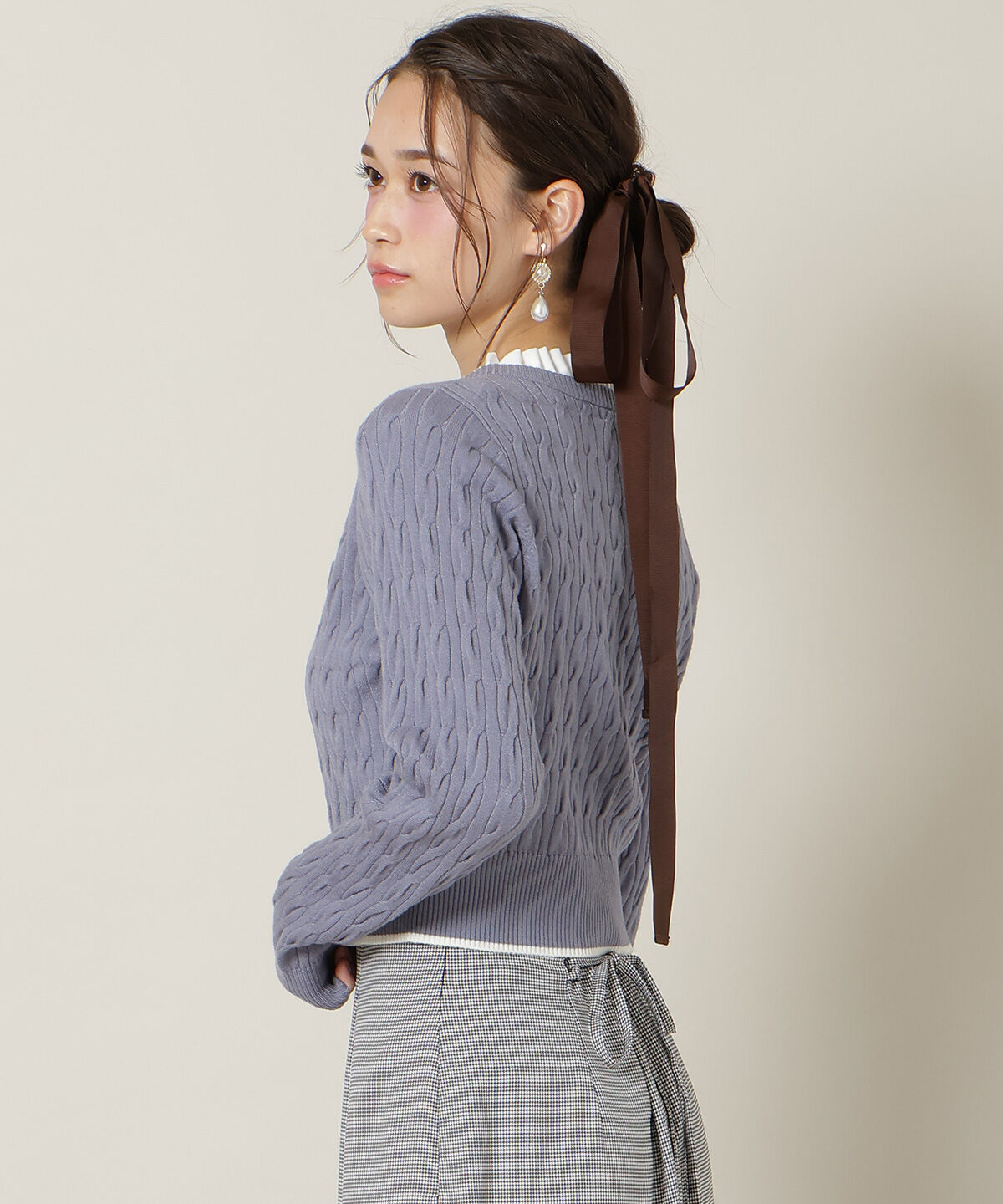 WILLSELECTION「フリルレイヤードケーブルニット」|ニット・セーター|