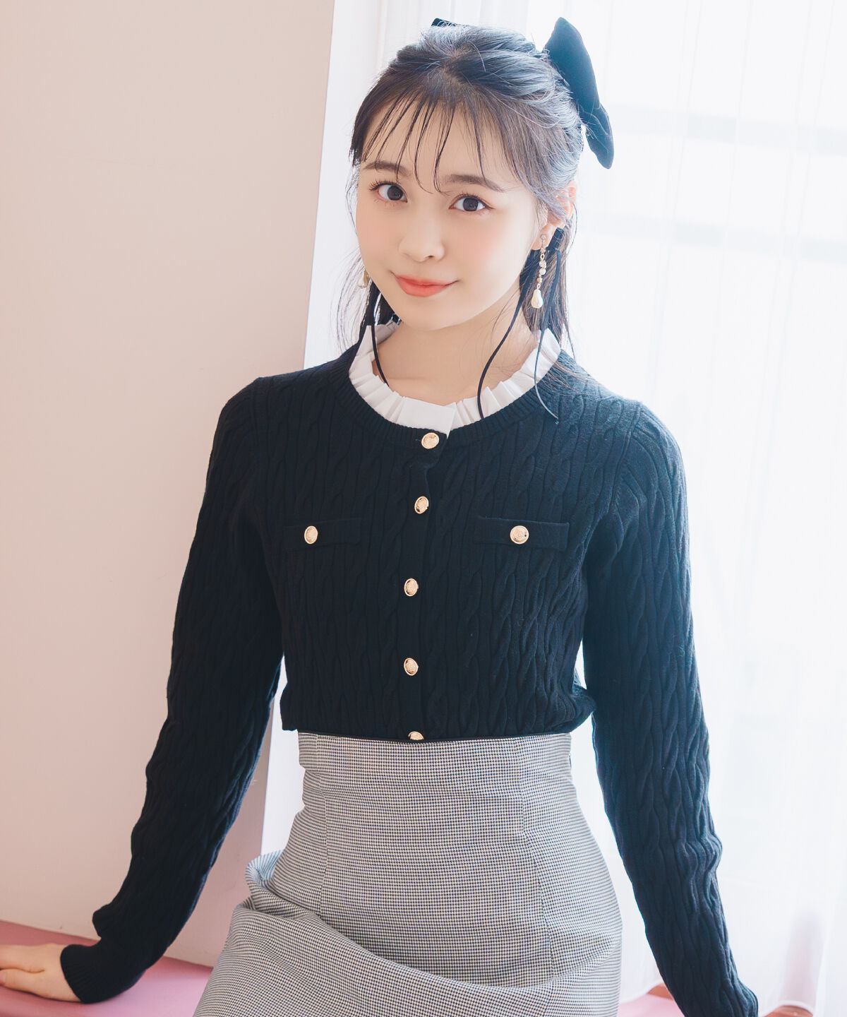 WILLSELECTION「フリルレイヤードケーブルニット」|ニット・セーター|