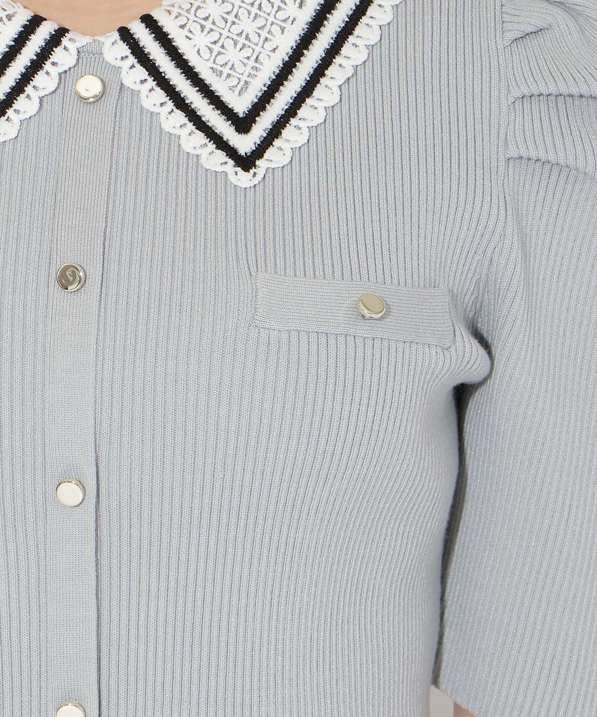 WILLSELECTION「バイカラーレース襟リブニット」|ニット・セーター|