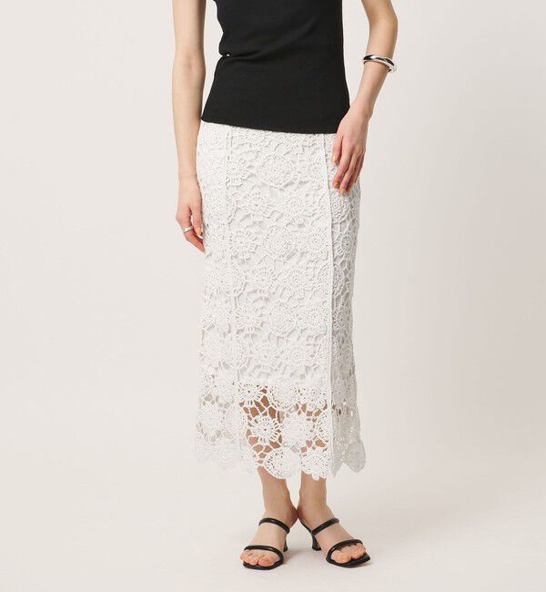 UNITED ARROWS「＜Marilyn Moon＞クロシェ スカート」|Tシャツ・カットソー|OFF WHITE