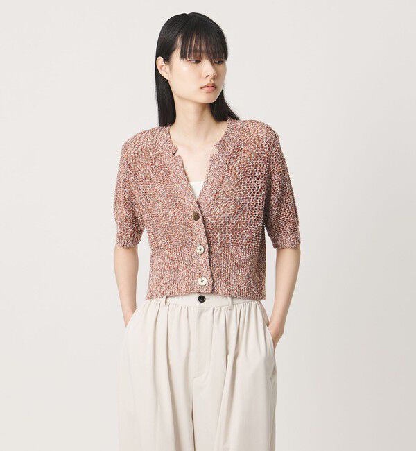 AEWEN MATOPH「＜AEWEN MATOPH＞ミックスヤーン ショートスリーブ カーディガン」|カーディガン|