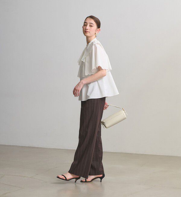 UNITED ARROWS「スカラップ フリル ブラウス ‐はっ水 UVカット 防しわ ウォッシャブル‐」|シャツ・ブラウス|