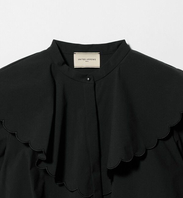 UNITED ARROWS「スカラップ フリル ブラウス ‐はっ水 UVカット 防しわ ウォッシャブル‐」|シャツ・ブラウス|