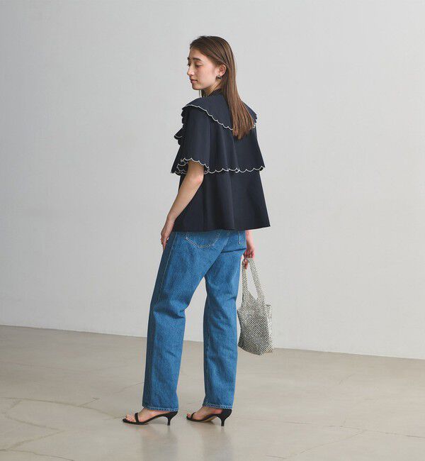 UNITED ARROWS「スカラップ フリル ブラウス ‐はっ水 UVカット 防しわ ウォッシャブル‐」|シャツ・ブラウス|