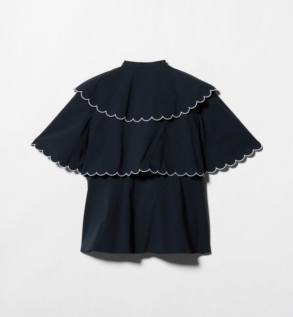 UNITED ARROWS「スカラップ フリル ブラウス ‐はっ水 UVカット 防しわ ウォッシャブル‐」|シャツ・ブラウス|