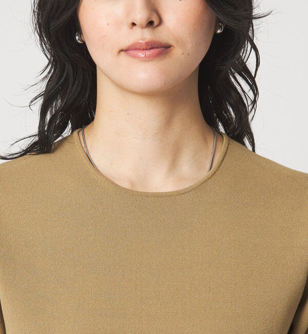 UNITED ARROWS green label relaxing「ドッキング ペプラム ショートスリーブ ニット プルオーバー ウォッシャブル」|ニット・セーター|