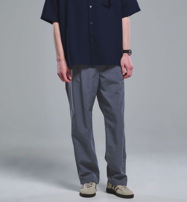 UNITED ARROWS green label relaxing「ナイロンオックス 1プリーツ W3 ワイドパンツ -撥水-」|その他|DK.GRAY