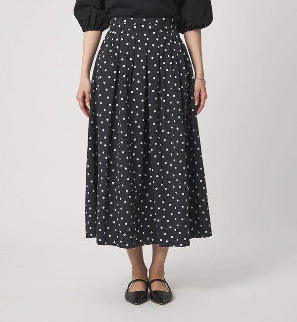 UNITED ARROWS green label relaxing「タック フレア スカート 2 ドット」|フレア|