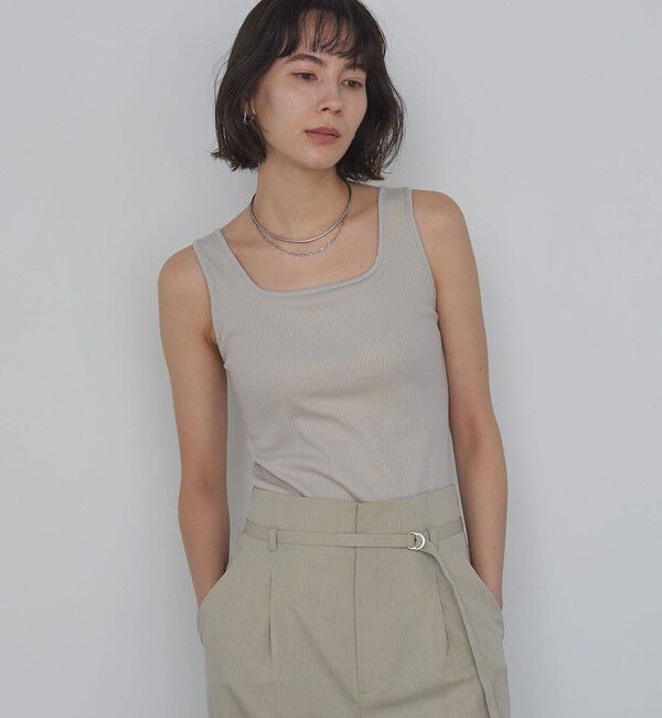 UNITED ARROWS green label relaxing「デコルテタンクトップ / カップインナー」|タンクトップ|BEIGE