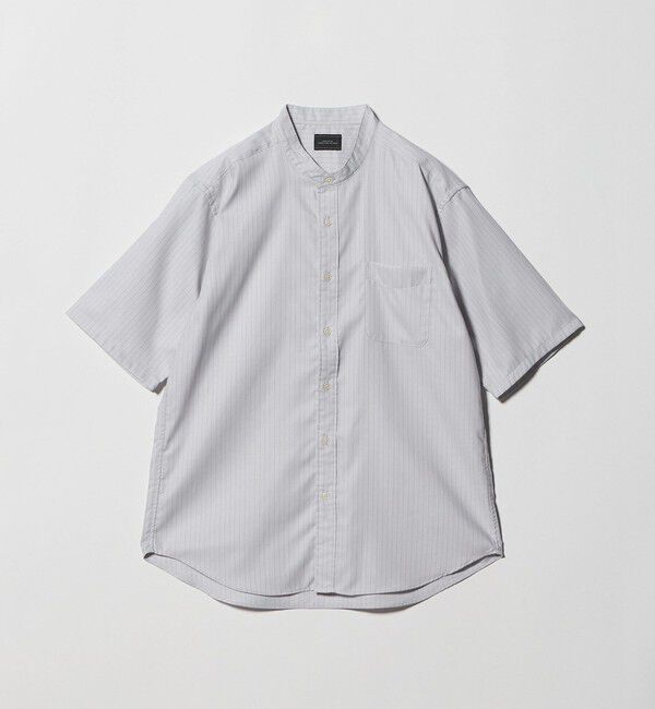 UNITED ARROWS green label relaxing「W/R オックスフォード ストライプ バンドカラー 半袖 シャツ」|シャツ・ブラウス|