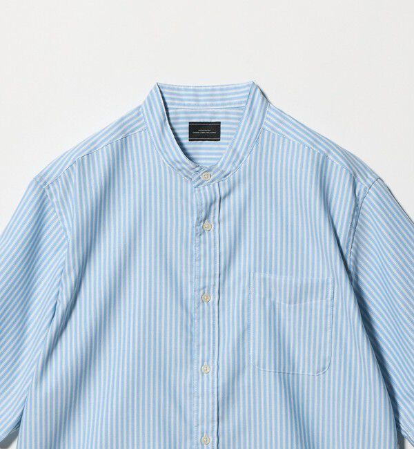 UNITED ARROWS green label relaxing「W/R オックスフォード ストライプ バンドカラー 半袖 シャツ」|シャツ・ブラウス|