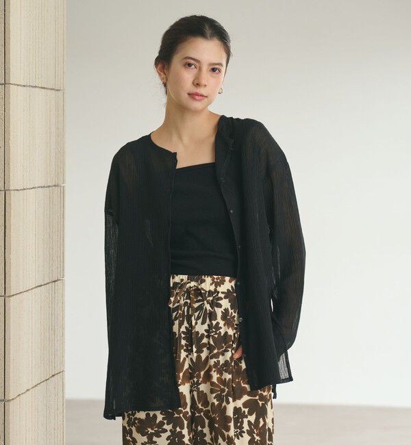 BEAUTY&YOUTH UNITED ARROWS「クレープ クルーネックカーディガン」|カーディガン|