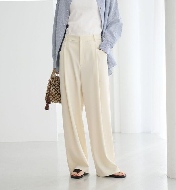 BEAUTY&YOUTH UNITED ARROWS「ポリエステルブレンド ツイルバックゴムパンツ」|スラックス|