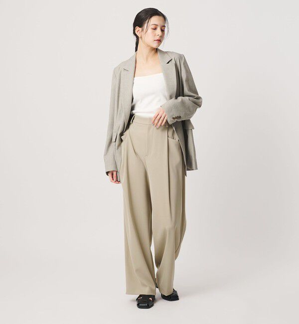 BEAUTY&YOUTH UNITED ARROWS「ポリエステルブレンド ツイルバックゴムパンツ」|スラックス|