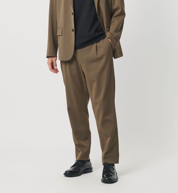 BEAUTY&YOUTH UNITED ARROWS「トリクシオン/TRIXION シャンブレー 1P テーパード スラックス NO.5 セットアップ対応 ウォッシャブル」|チノ|