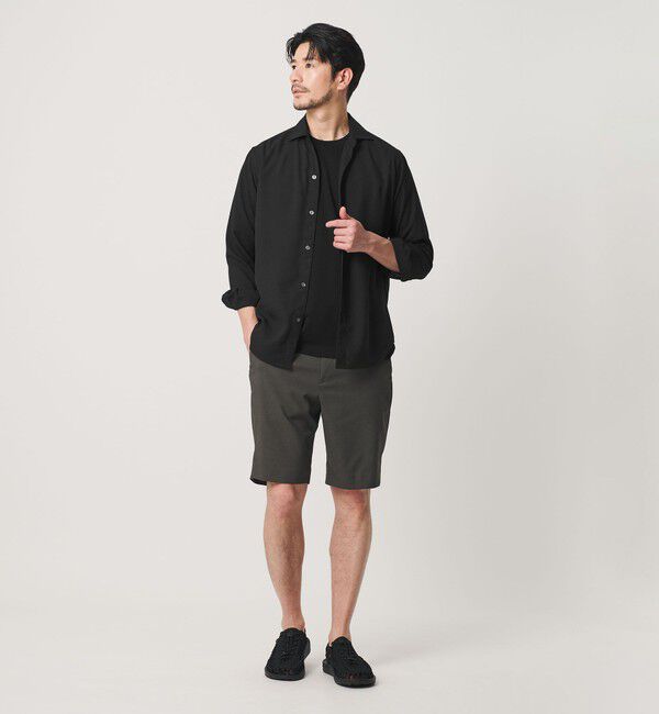 BEAUTY&YOUTH UNITED ARROWS「【WEB限定 WARDROBE SMART】リネンライク ワイドカラー スキッパー シャツ」|シャツ・ブラウス|