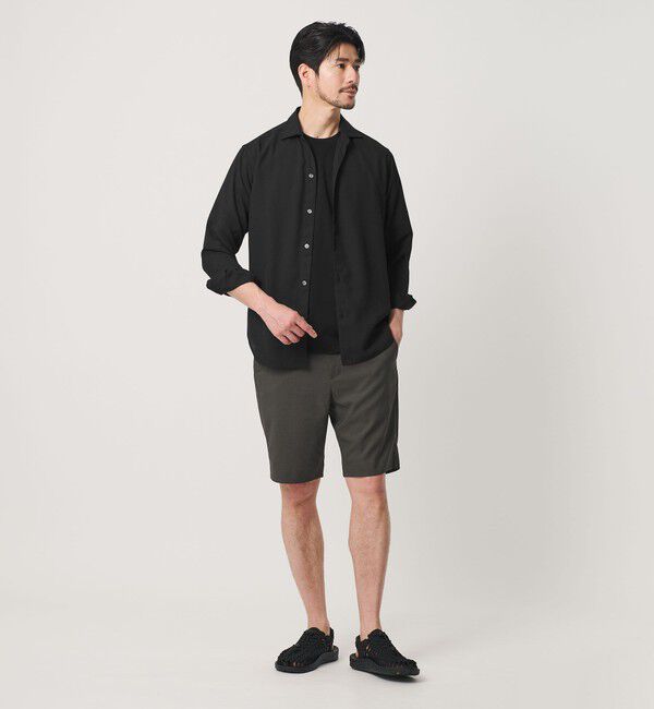 BEAUTY&YOUTH UNITED ARROWS「【WEB限定 WARDROBE SMART】リネンライク ワイドカラー スキッパー シャツ」|シャツ・ブラウス|