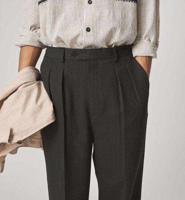 STEVEN ALAN「＜Steven Alan＞ PE/L BCR イン ツープリーツ ドレス トラウザーズ ハーフイージーII」|スラックス|