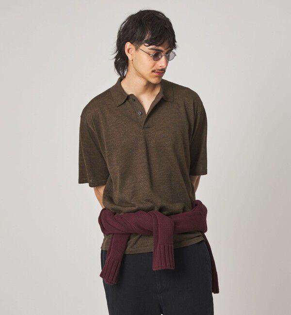STEVEN ALAN「＜Steven Alan＞ 14G ラミー 2B ショートスリーブ ポロシャツ」|ニット・セーター|