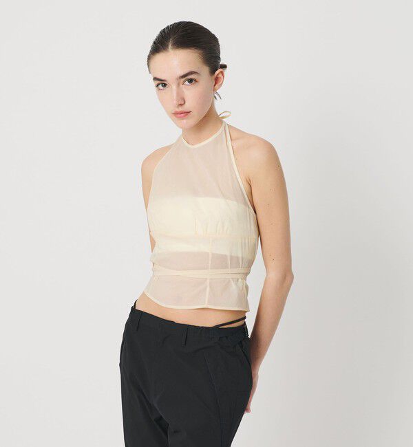 ATTISESSION「＜ATTISESSION＞N/PU シアー ホルターネック トップス」|シャツ・ブラウス|