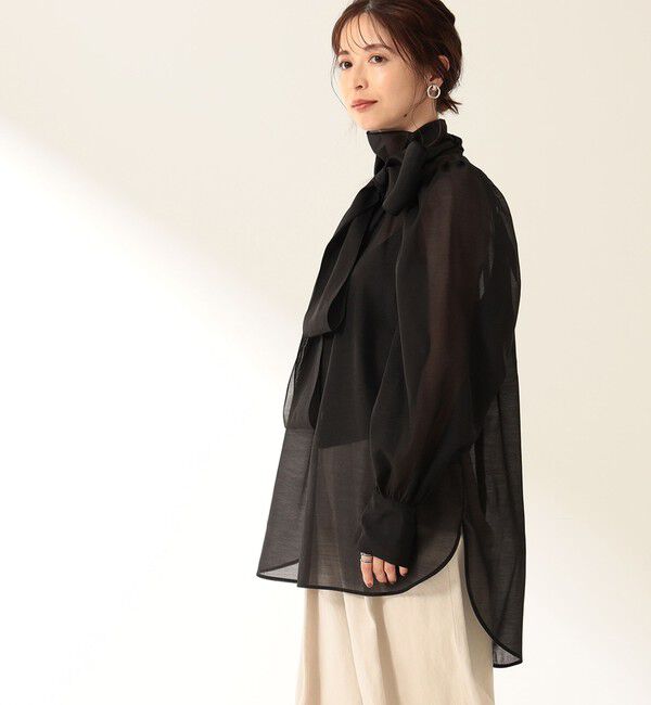 Demi-Luxe BEAMS 「オーガンジー リボンブラウス」|シャツ・ブラウス|