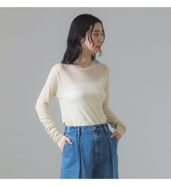 Demi-Luxe BEAMS 「シアーコットン ロングスリーブTシャツ」|Tシャツ・カットソー|
