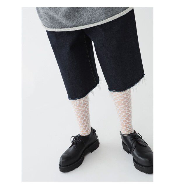 BEAMSBOY「maturely / ワイヤー メッシュ シアー ハイソックス」|ソックス|WHITE